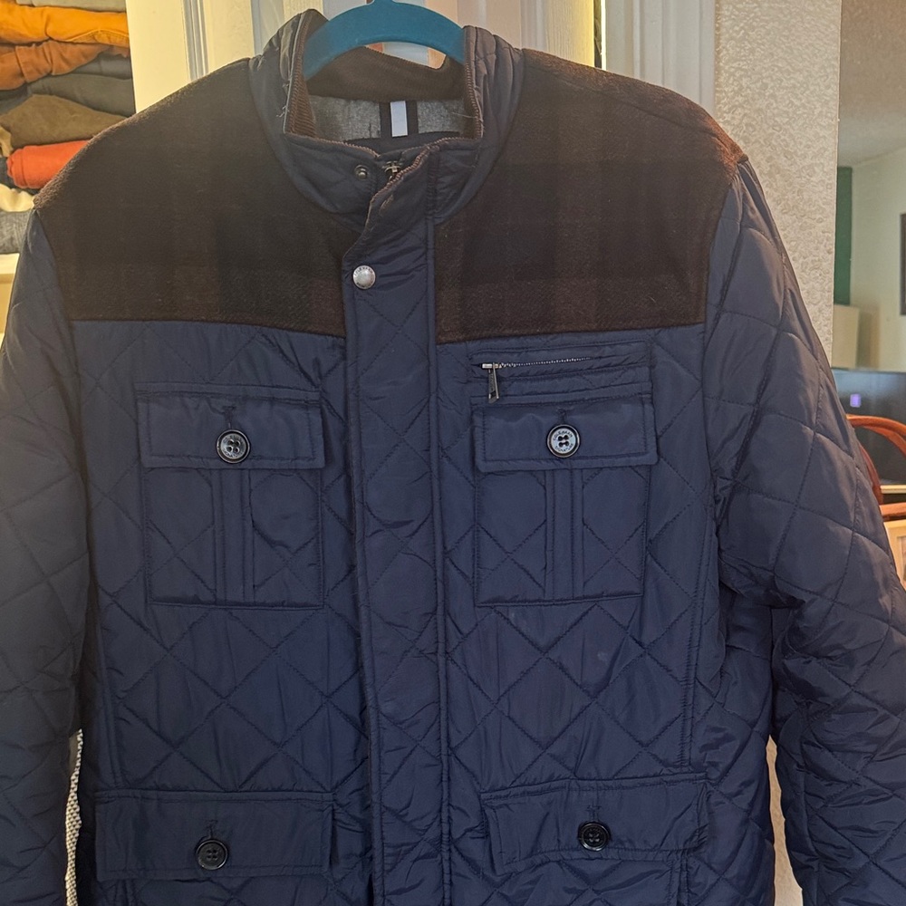 Cole Haan Men's Quilted Blue Jacket